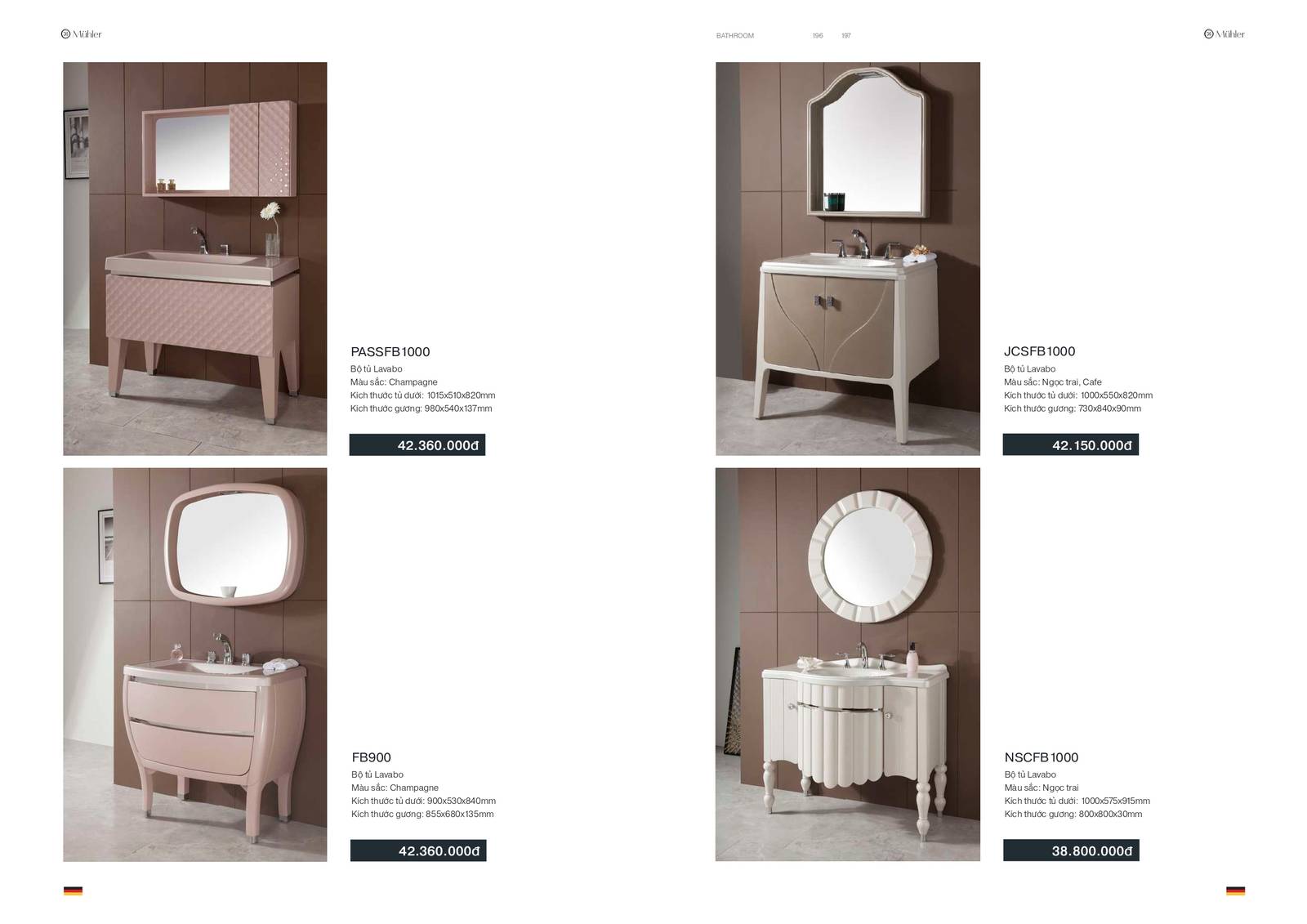 Thiết bị vệ sinh MUHLER Catalogue và Bảng giá mới nhất /Page 99